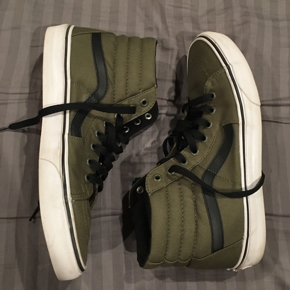 Dark green hi top vans